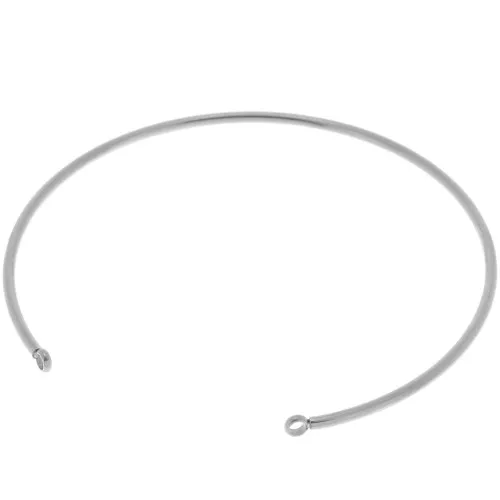 Pulsera brazalete fino de 1,5x160 mm con 2 anillos cerrados - Acero inoxidable 304 x1