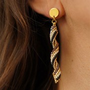 Pendientes de disco de 8mm con agujero - Acero inoxidable 304 Oro x2