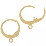 Pendientes criollos redondos - anilla abierta 12 mm - acero inoxidable 304 bañado en oro x2