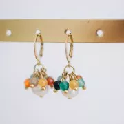 Pendientes criollos redondos - anilla abierta 12 mm - acero inoxidable 304 bañado en oro x2