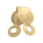 Tapas de Nudo de 4mm con Anillas Cerradas - Acero Inoxidable Dorado 304L x4