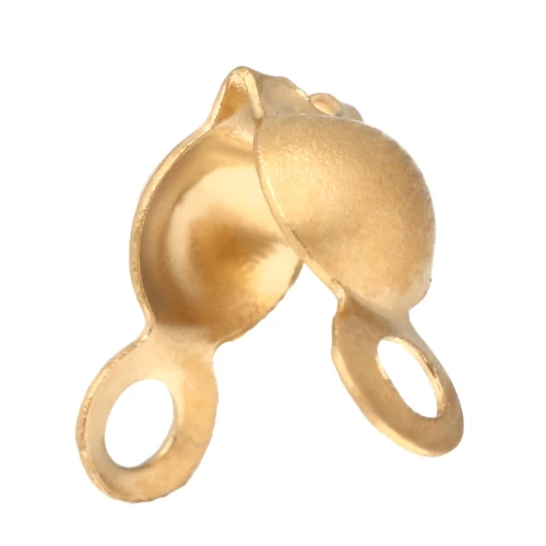 Tapas de Nudo de 4mm con Anillas Cerradas - Acero Inoxidable Dorado 304L x4