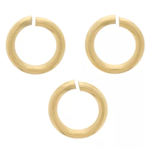 Anillas abiertas de 5x0,8 mm en acero inoxidable dorado 316L x10