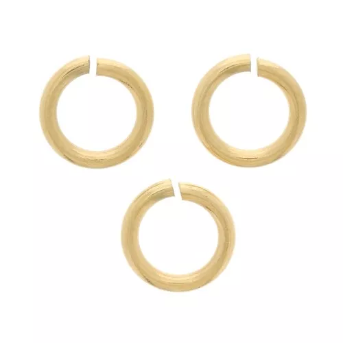Anillas abiertas 4x0,7 mm en Acero inoxidable 316L Oro x10