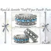 Cuentas de vidrio Samos® by Puca® 7x5 mm - Ice Slushy Azul Frambuesa x10g