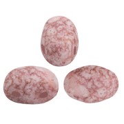 Cuentas de vidrio Samos® de Puca® 7x5 mm - Blanco opaco Bronce Mate x10g|raw }}