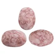 Cuentas de vidrio Samos® de Puca® 7x5 mm - Blanco opaco Bronce Mate x10g