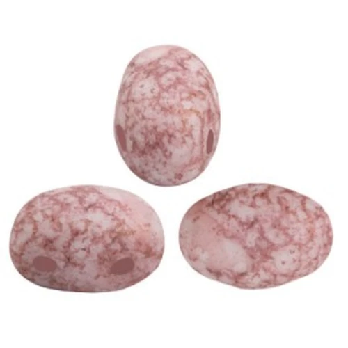 Cuentas de vidrio Samos® de Puca® 7x5 mm - Blanco opaco Bronce Mate x10g