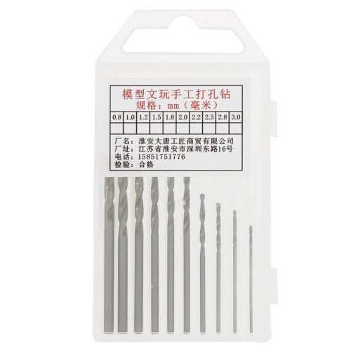 Juego de brocas para joyería - 0,8 mm a 3 mm x10