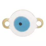 Entrepieza redondo de 8 mm con ojo de epoxi - Acero inoxidable dorado 304 x1