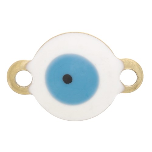 Entrepieza redondo de 8 mm con ojo de epoxi - Acero inoxidable dorado 304 x1