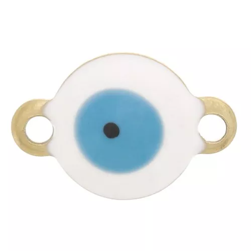 Entrepieza redondo de 8 mm con ojo de epoxi - Acero inoxidable dorado 304 x1