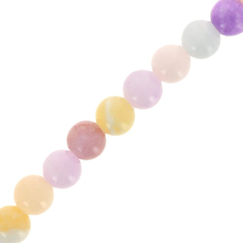 Cuentas de vidrio redondas 6,5 mm - Multicolor Pastel x39cm
