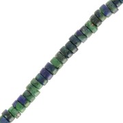 Cuentas arandalas Heishi - Regalita tintada 4x2 mm Verde oscuro - Azul oscuro x40cm