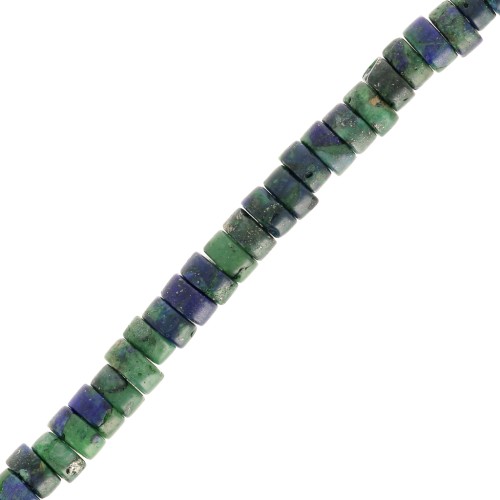 Cuentas arandalas Heishi - Regalita tintada 4x2 mm Verde oscuro - Azul oscuro x40cm