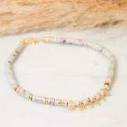 Cuentas arandalas Heishi - Regalita Tintada 4x2 mm - Naranja x40cm