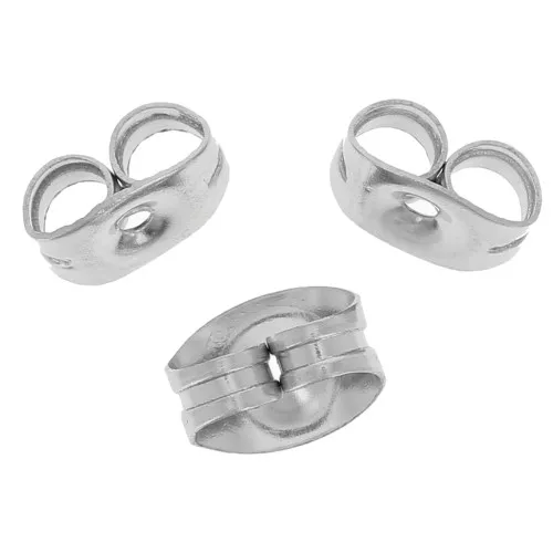 Tuercas - Empujador para pendientes 6x4,5 mm - Acero inoxidable x10