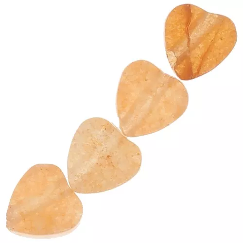 4mm Tintado cuentas de corazón de piedras preciosas - Cuarzo Naranja x4