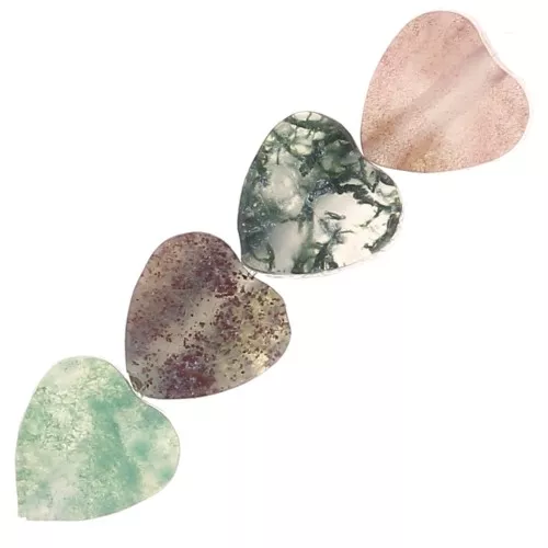 Cuentas corazón 4 mm gema - Agata india x4