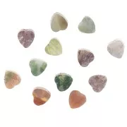 Cuentas corazón 4 mm gema - Agata india x4