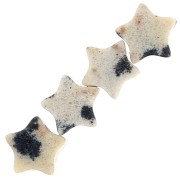 Cuentas de gema Estrella 4 mm - Jaspe dálmata x4