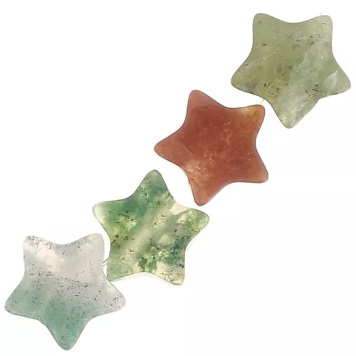 Cuentas de gema Estrella 4 mm - Agata india x4