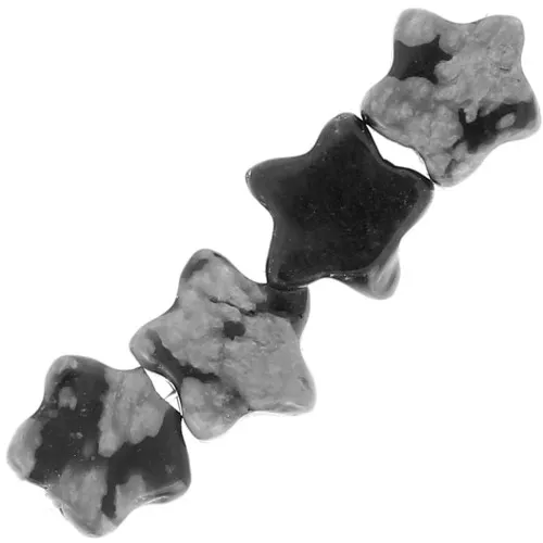 Cuentas de gema Estrella 4 mm - Obsidiana moteada x4