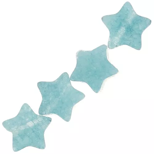 Cuentas de estrella de 4 mm en piedras preciosas de color - Calcedonia azul x4