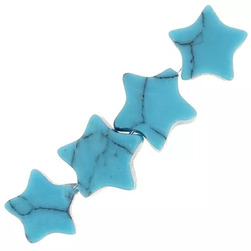 Cuentas de estrella de 4 mm en imitación piedra gema - Turquesa x4