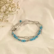 Cuentas de estrella de 4 mm en imitación piedra gema - Turquesa x4