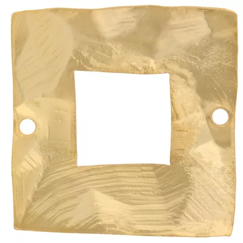 Entrepieza cuadrada irregular martillada 21 mm - Dorado fino x1
