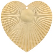 Colgante corazón con efecto plisado 41x40 mm para cabujón de 10 mm - Dorado x1