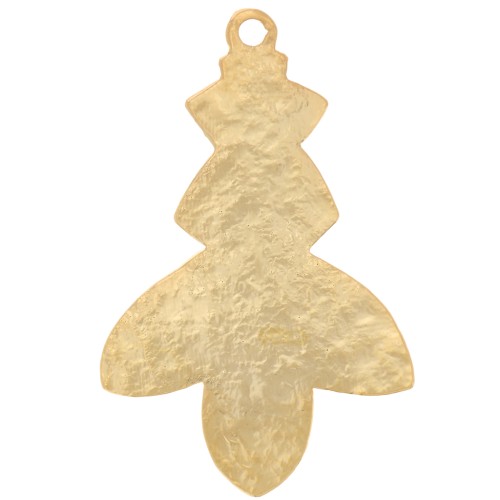 Colgante diseño martillado 30x19 mm - Dorado x1