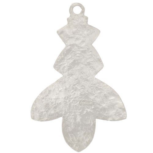 Colgante diseño martillado 30x19 mm - Plateado fino x1