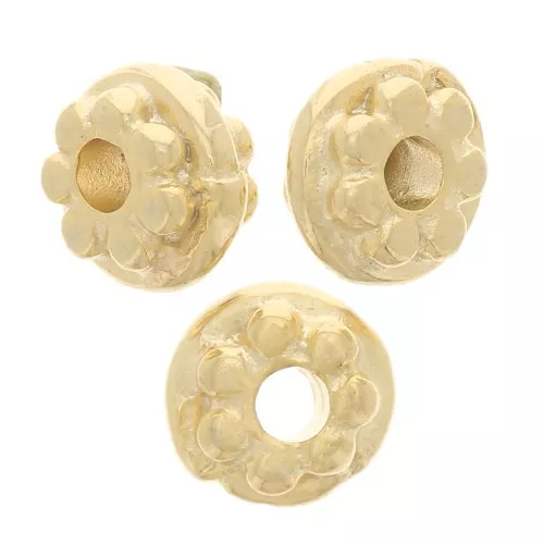 Redondeles motivo flor 6 mm - Dorado x10