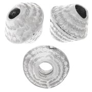 Cuenta Texturada 5.5x6 mm - Plata Envejecida x5|raw }}