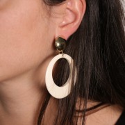 Pendientes media bola 19 mm - Dorado x2