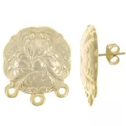 Pendientes trébol 21 mm con 3 anillas cerradas - Dorado x2