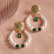 Pendientes trébol 21 mm con 3 anillas cerradas - Dorado x2