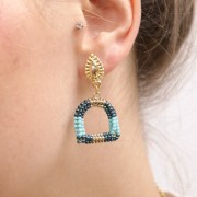 Pendientes con gota texturizada 18x10 mm con anilla cerrada - Dorado x2