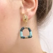 Pendientes con gota texturizada 18x10 mm con anilla cerrada - Dorado x2