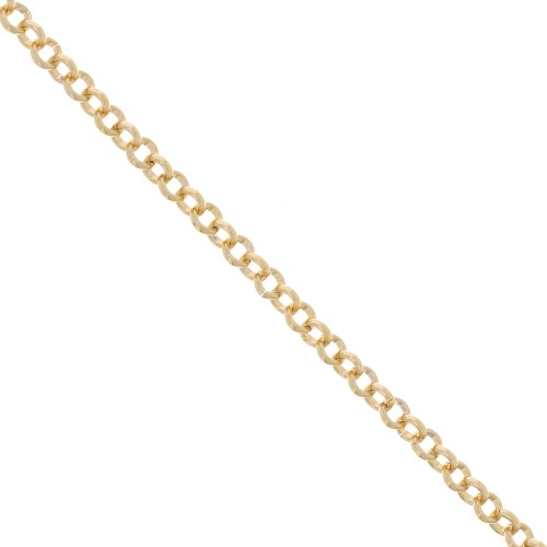 Cadena de aluminio 6 mm malla Jaseron - eslabones abiertos - Oro x50cm