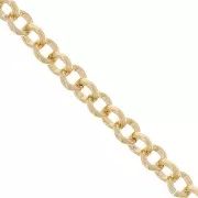 Cadena de aluminio 6 mm malla Jaseron - eslabones abiertos - Oro x50cm