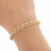 Cadena de aluminio 6 mm malla Jaseron - eslabones abiertos - Oro x50cm