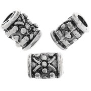 Cuentas trabajadas tubos 7x5 mm - Plata envejecida x5|raw }}