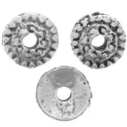 Copas redondas texturizadas 7 mm - Plata envejecida x10