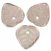 Dijes de hoja de vidrio 9 mm - Topacio ahumado claro x25