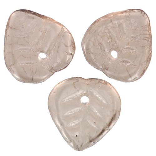Dijes de hoja de vidrio 9 mm - Topacio ahumado claro x25