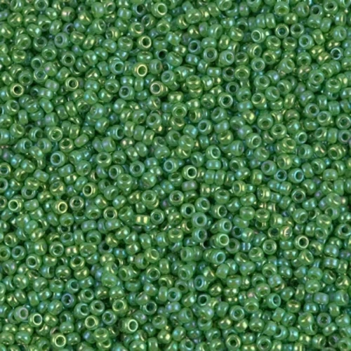 Rocalla Miyuki 15/0 0480 - Opaque Green AB x8g