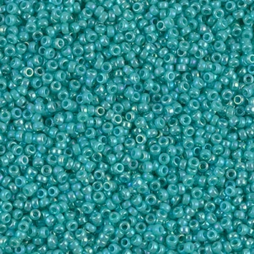 Rocalla Miyuki 15/0 0481 - Opaque Turquoise Green AB x8g